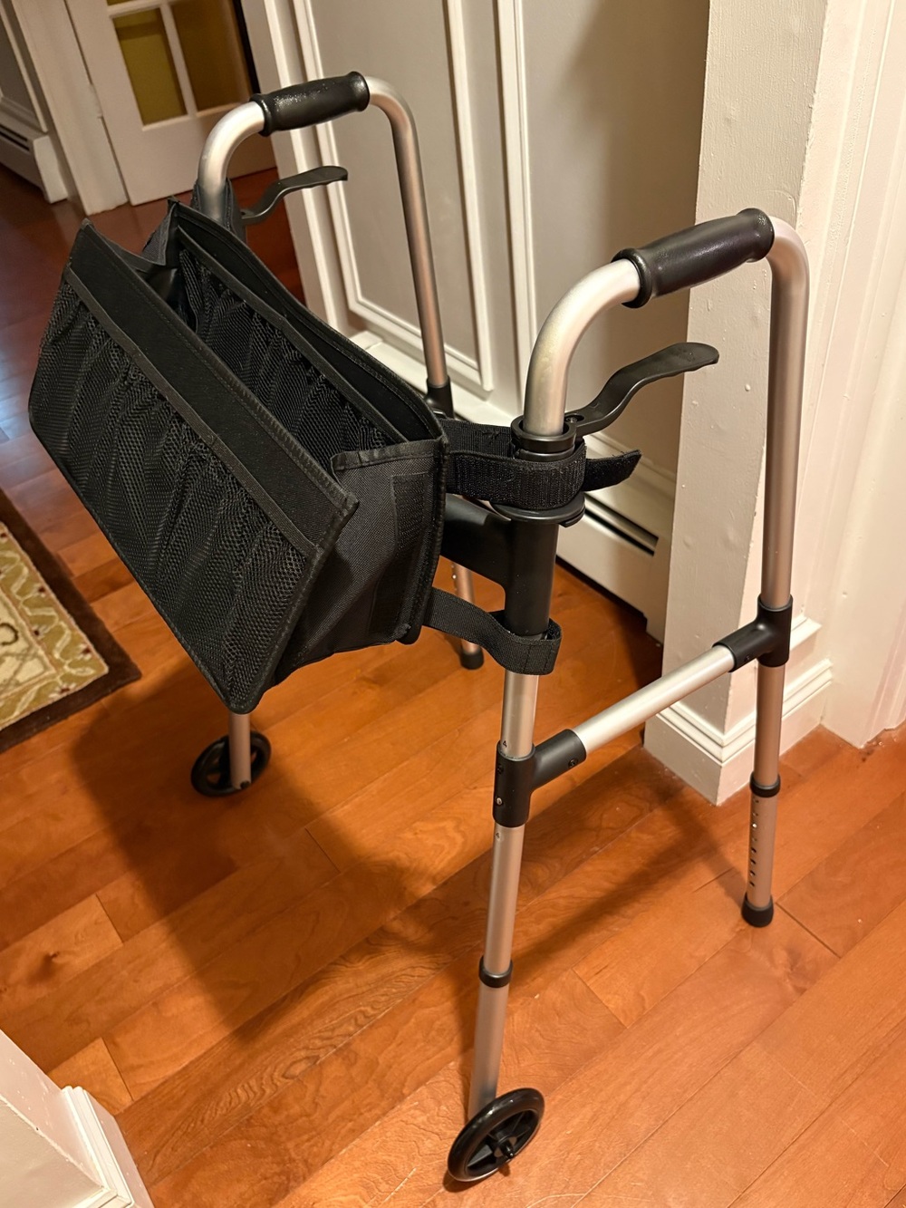 Lightweight Two-Wheel Walker with Black Storage Bag